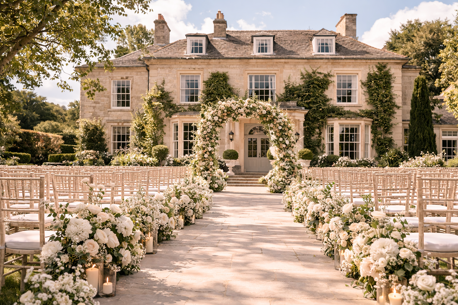 Wedding floral installation